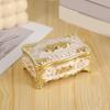 Elegant Floral Engraved Metal Jewelry Organiser with Zinc Alloy Construction and Plush Interior Compartments