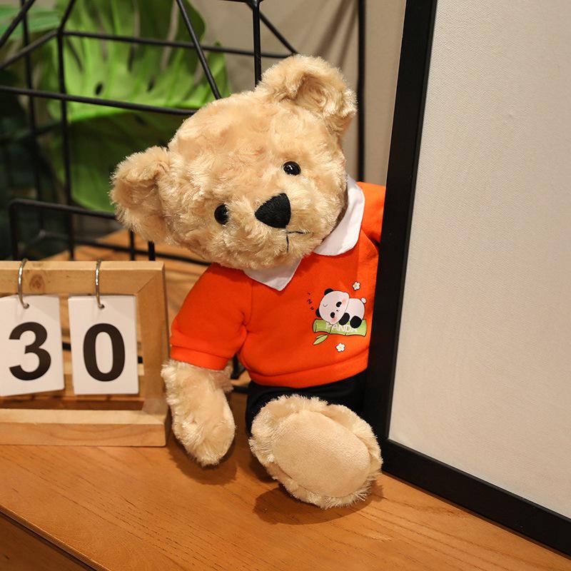 Trendy Plush Teddy Bear in Hoodie: Formal Wear Cloth Doll Ornament
