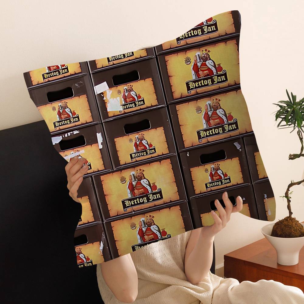 H-Hertog Jan Pillow Gift Home Office Decoration Bedroom Sofa Car Cushion Cover Case 45X45