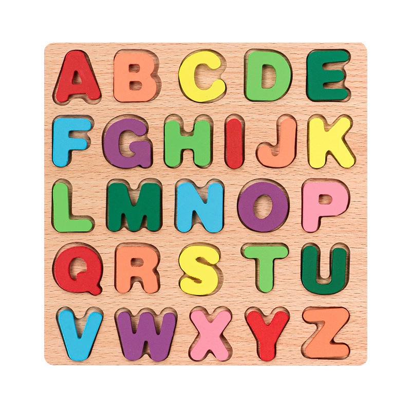 Macaron Color Wooden Alphabet & Number Puzzle for Children's Early Education, Ages 3-6