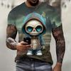 Men's Cute Skull Pattern T-shirt 3D Printed Short Sleeve T-shirt Summer Fashion Street Leisure Sports Men Shirt