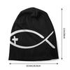 Custom Jesus Cross Fish Beanie Cap Unisex Winter Warm Bonnet Knitting Hats Fashion Outdoor Ski Christian Skullies Beanies Hats
