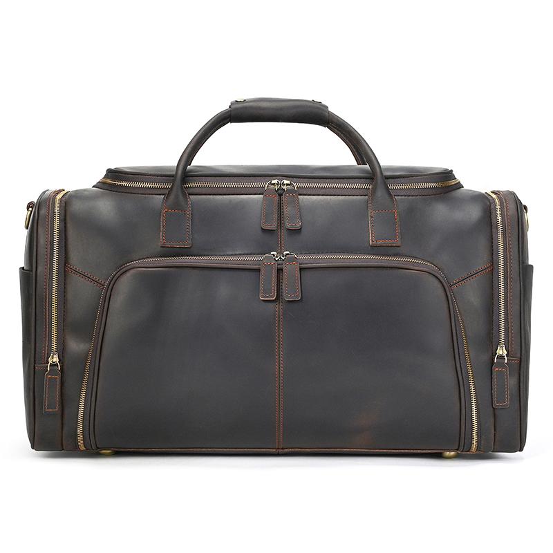 

Large Capacity Men s Travel Bag New Designer Male Duffle Bags Weekend Bags Genuine Leather Handbags Crossbody For Travelling темно-коричневого