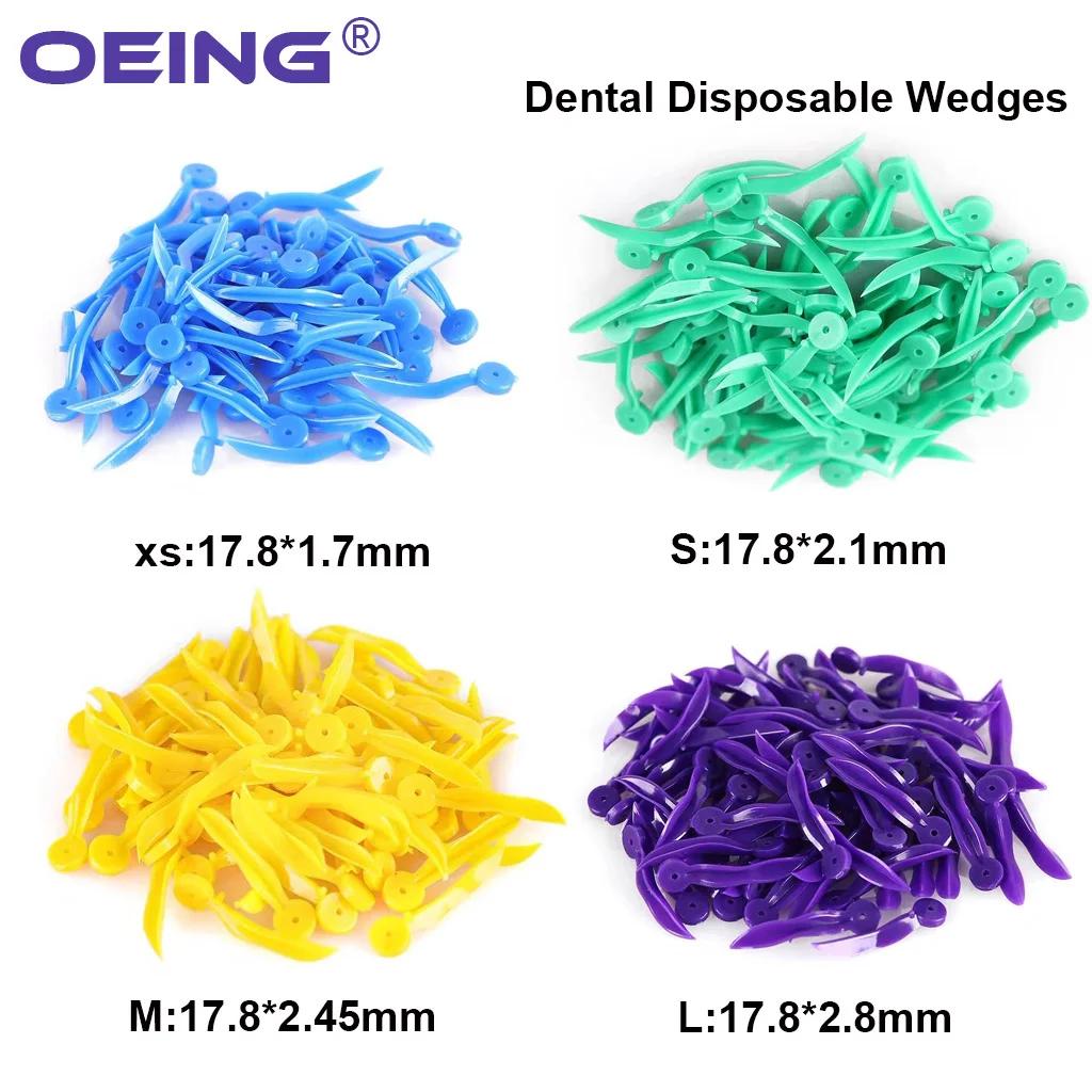 100/200 Stück/Box Einweg-Dentalkeile Zahnzwischenraumkeile mit Löchern 4 Größen XS S M L Mundpflegezubehör Zahnmedizinische Materialien