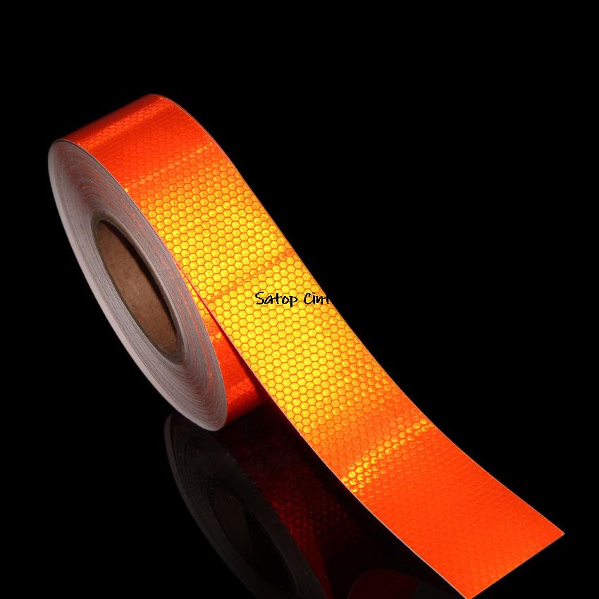 

5cm*5M Reflective Tape Safety Warning Orange Reflect Sticker Waterproof Reflectors Protective Strips Film Auto Motorcycle Decals