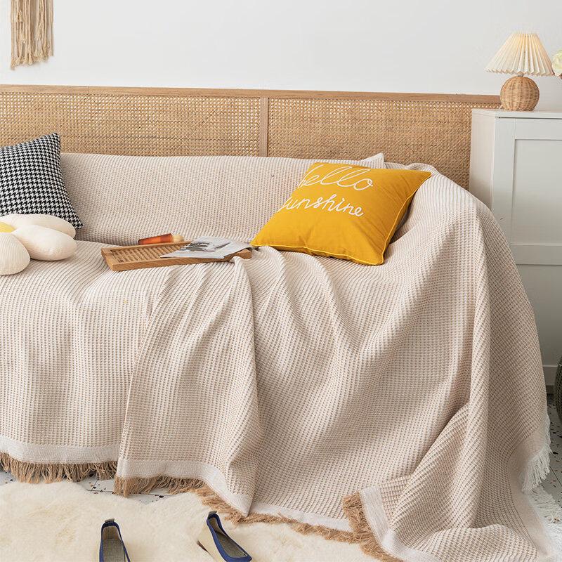 AVIVI All-Season Anti-Slip Cotton Sofa Cover & Throw 130x180cm