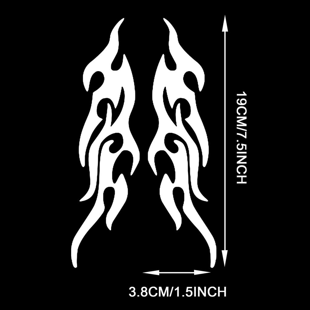 TOMALL 4pcs 19cm Frame Reflective Sticker Car Frame Racing Sports Stripe Decal Golf Cart