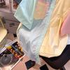 Camicie Patchwork Colorate Dolci Estive Studente Manica Corta Monopetto Harajuku Ampie Casual
