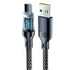 120W Fast Charging Data Cable with Digital Display and Intelligent Power Off for Huawei, Samsung, Apple 15, Xiaomi, and Oppo.