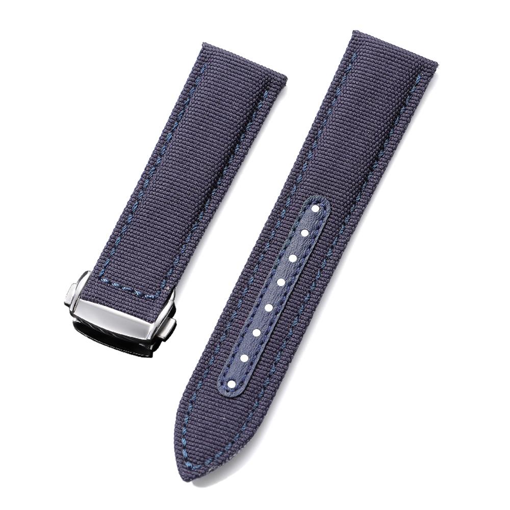 Canvas Nylon Watch Strap Genuine Leather Watchband for Omega 20mm 22mm Universal Bracelet Belt for Men Women Watch Accessories