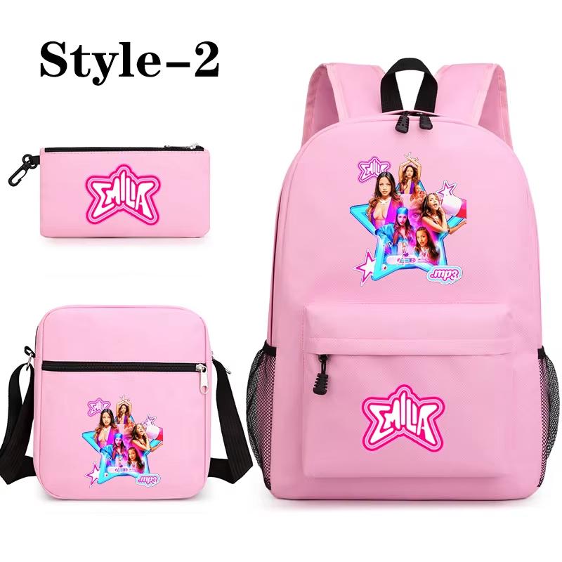 Neue Mode Emilia Mernes 3-teiliger Rucksack Jungen Mädchen Schule Emilia Mernes Rucksack Umhängetasche Federmäppchen Schultasche