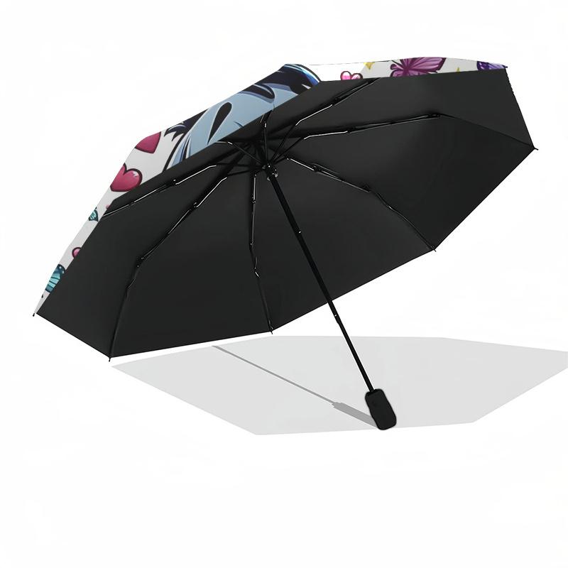 Winnie and Friends Themed Travel Umbrella-8 Ribs Automatic Opening and Closing, Portable Folding Design, Compact and Stylish Umbrella Suitab