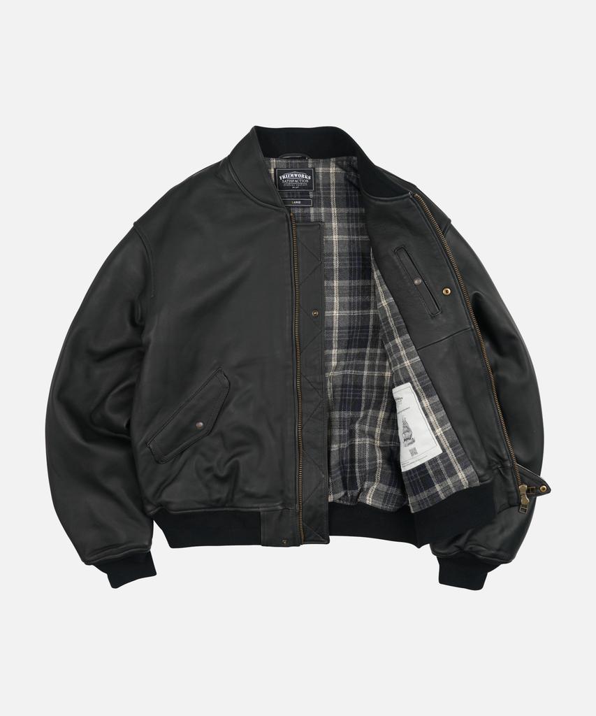 FRIZMWORKS Lambskin Flight Jacket _ Black