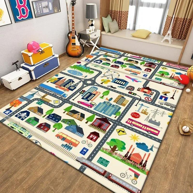 Cartoon Game Carpet Large Rugs for Children Bedroom Decor Living Room Sofa Area Rug Non Slip Baby Crawling Mat Home Decoration