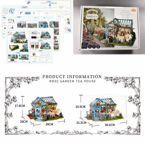 (t-FREAK) Dollhouse DIY Kit Set Miniature ROSE GARDEN TEA HOUSE (A-068)