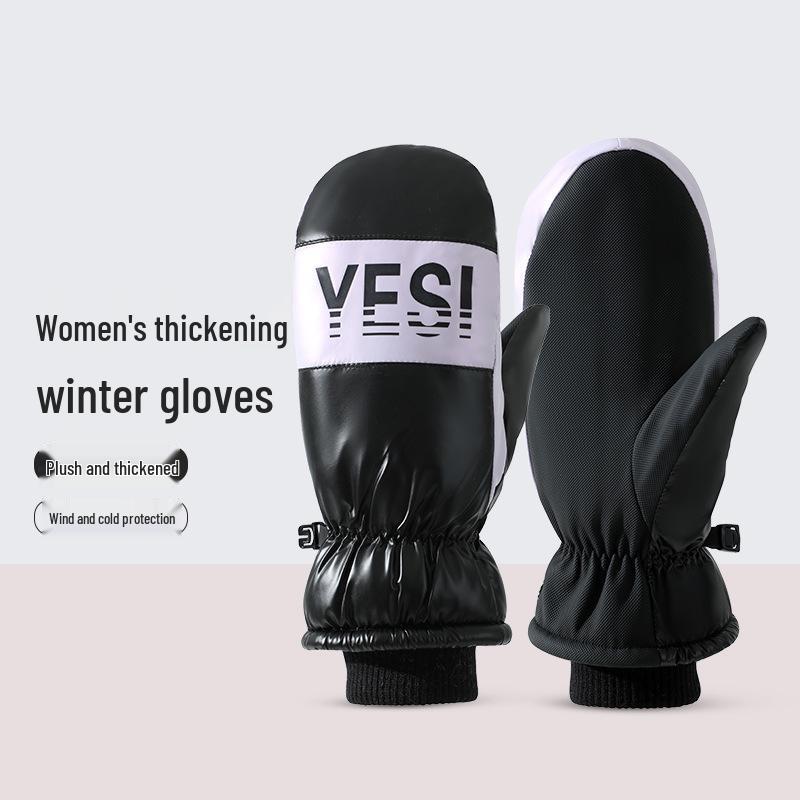 

Женские водонепроницаемые сноубордические перчатки с сенсорным экраном – Толстые и теплые для зимней езды на велосипеде One Size