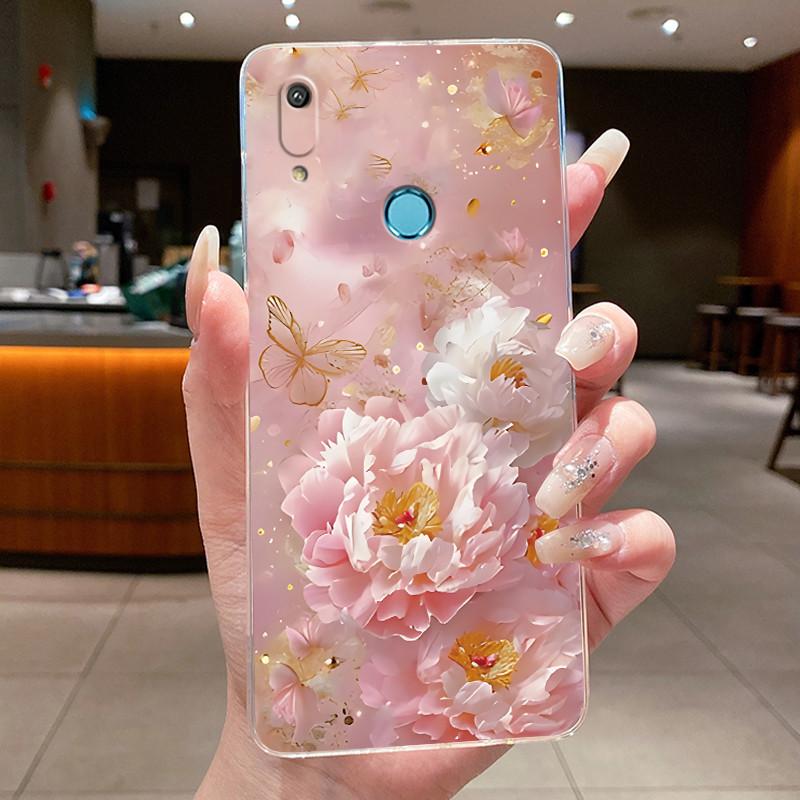 Casing For Huawei Y6 2019 Case Clear Soft Silicone Pretty Butterfly Flower Cover For Coque Huawei Y6 Prime Y 6 2019 MRD-LX1 Case
