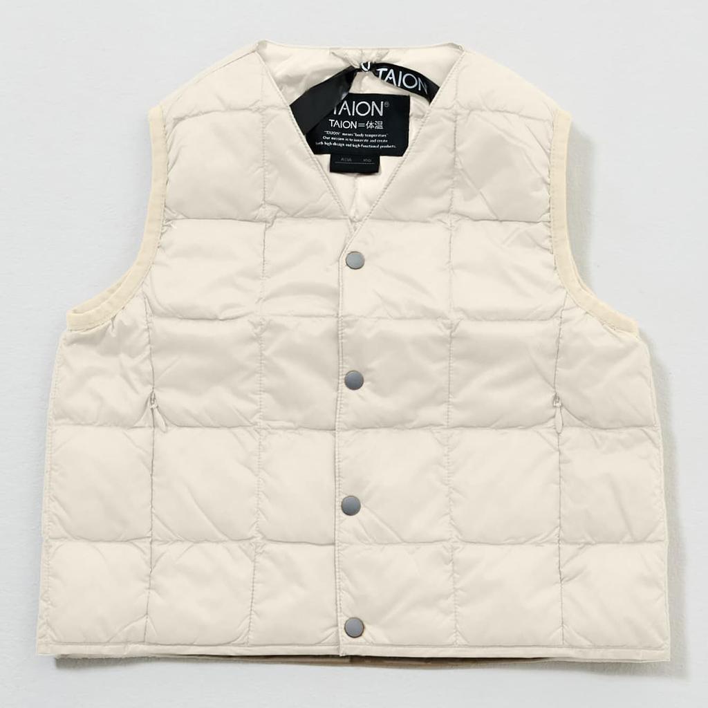 button inner down vest [Kids] V-neck