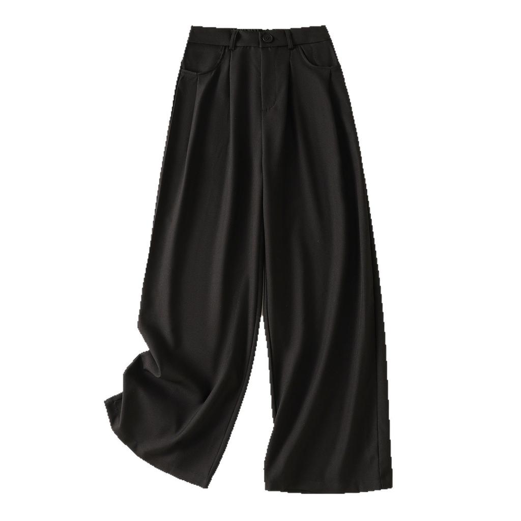 2025 summer new solid color suit wide-leg pants women's loose and thin high waist and thin temperament casual pants