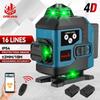 ONEVAN 16řádkový 4D laserový vodováha Samonivelační 360 horizontální a vertikální křížový Super výkonný zelený laserový vodováha se 2 bateriemi