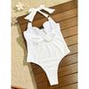 Sexy White Swimwear Women 2025 Metal Ring Strap Underwire Slimming Tummy Control One Piece Swimsuit Beach Bathing Suit