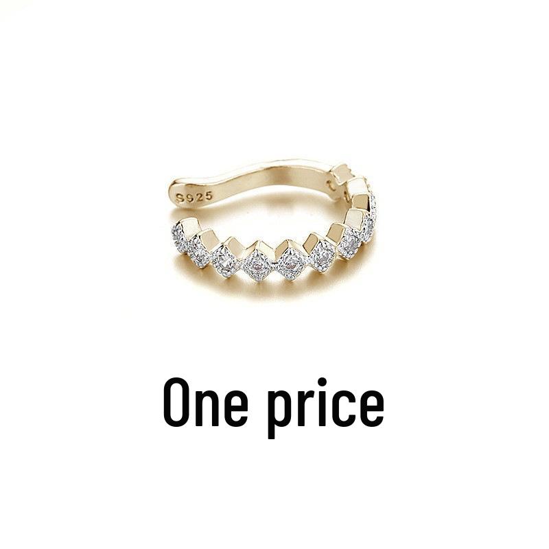 Clipsuri de urechi elegante cu zirconiu în formă de val: Stil european și american, nu este nevoie de piercing
