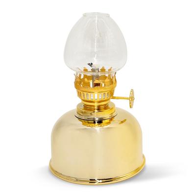 CAMPGEEKS Öllampe, Mini-Petroleumlampe, Vintage Paraffinöl-Lampe für Camping, Outdoor und den Heimgebrauch, 88 mm breit x 130 mm hoch (Gold)