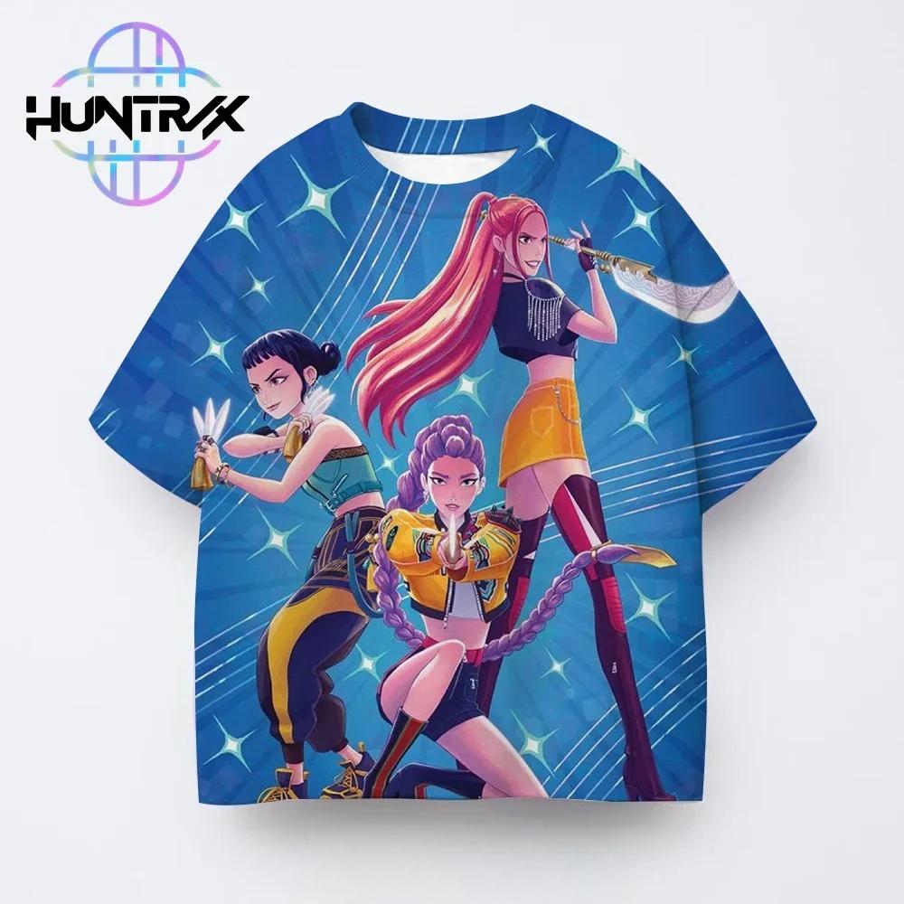 Băieți Fete Casual Fashion Copii Kpop Demon Hunters 3D Mânecă Scurtă Haine Anime Confortabil Gât Rotund Moale Tricou de Vară