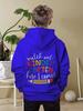 Boys casual hoodie, 3D printed New Harajuku English letter print sports style personality street print, everyday casual hoodie