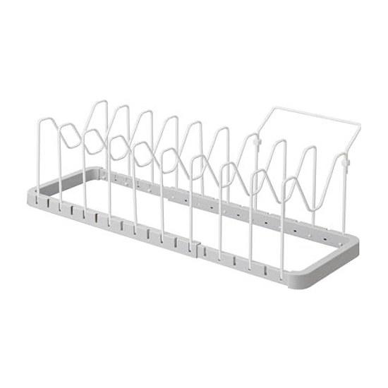 Yamazaki Under-Sink Expandable Pot Lid Frying Pan Stand White Approximately Plate Kitchen Storage Handle 3965