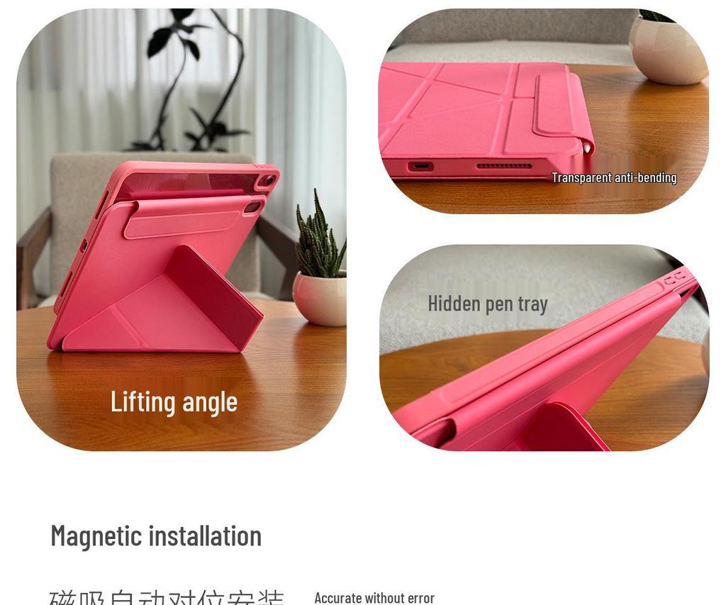 Lightweight Transparent Acrylic Protective Case for iPad 11 (2025 Model 3Y) - Foldable, No Pen Slot, Tenth Generation