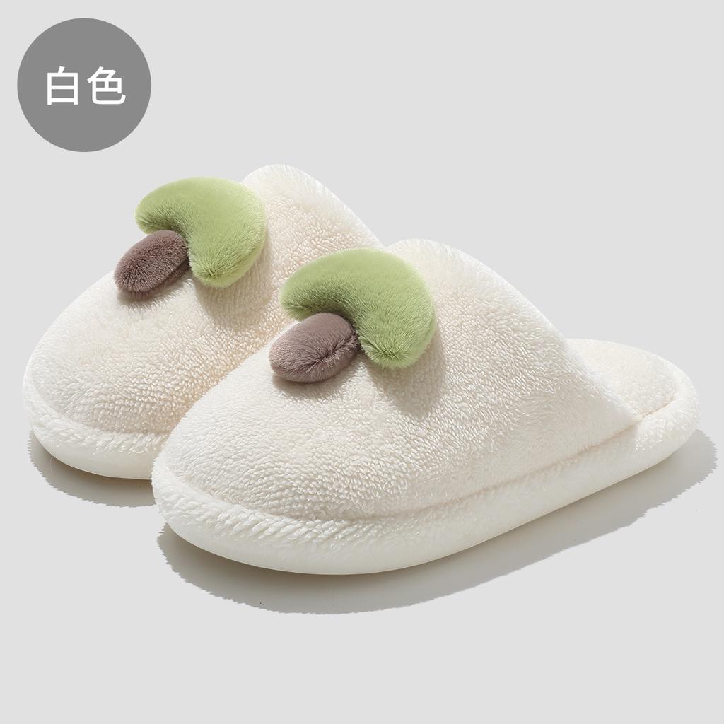 Cute mushroom cotton slippers winter indoor home household plush warm winter fluffy slippers winter