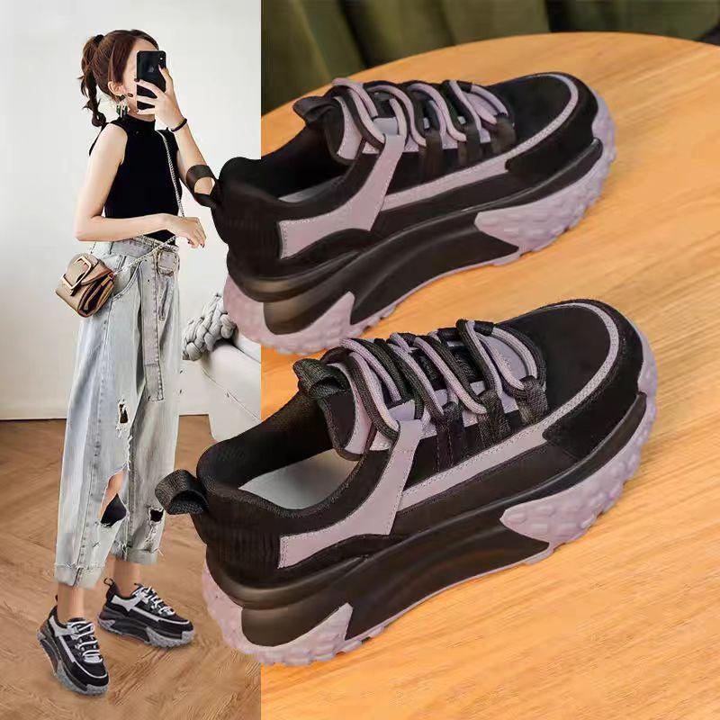 

PLOVER thick-soled heightening Forrest Gump shoes women s 2025 popular ins super fire fried street dad shoes versatile casual non-slip 38