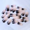 24Pcs Short Artificial Nails Solid Color Gradient White Enhancing Simple Fake Nails for Women Daily Wear Party Use