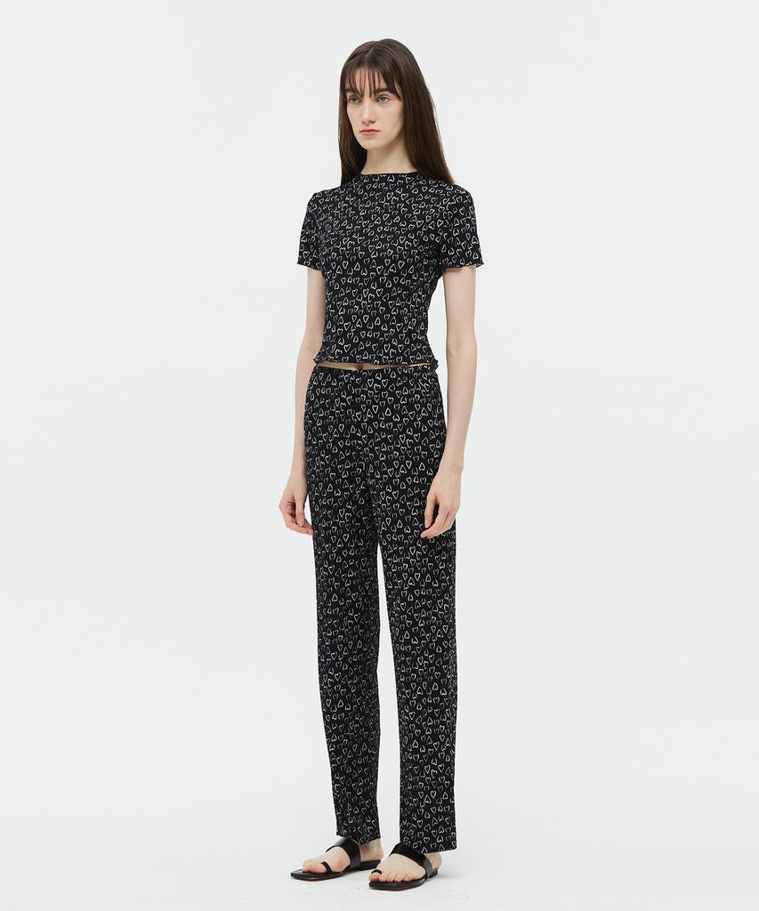 VEDERMI Heart Pattern Knit Pants