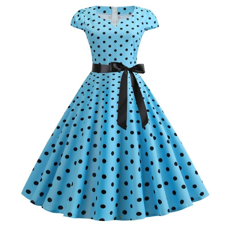 QICED Fashion Summer Spring Short Sleeve V-Neck Casual Dresses