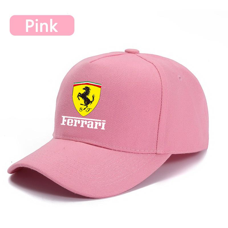 

Кепка для гонок Ferrari Регулируемая бейсболка Солнцезащитные кепки Аксессуары Для Ferrari F430 Stradale 458 488 599 612 F12 Charles Leclerc розовый
