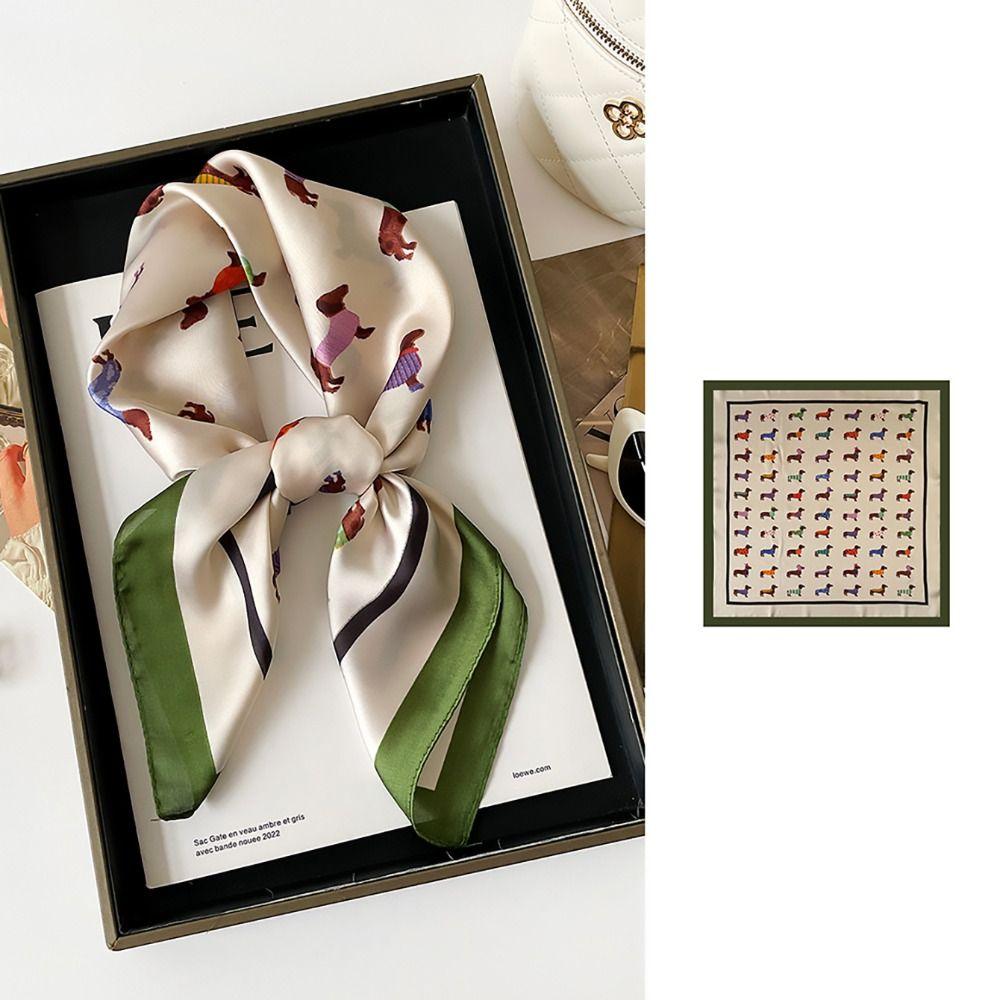 Geometrische Form Dackel Druck Druck Schal Gedruckt Tier Gedruckt Seidenschal Punk Bandana Outdoor