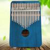 Kalimba mit 17 Tasten, Mahagoni-Korpus, EQ, Daumenklavier, eingebautem Tonabnehmer, Tragetasche und Rentierhorn(blau )
