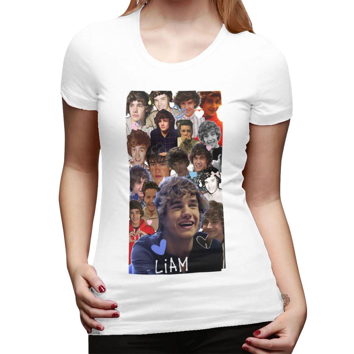 Liam Payne Photo Collage TShirt for Women ONeck Streetwear T Shirts Womens Tees Short Summer Clothes Tops S