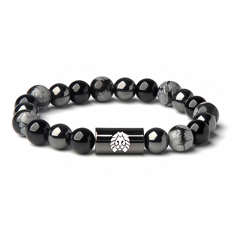 Rastaclat Little Lion Love Same Frequency Series Magnetic Style #Good Luck Black Agate Little Lion Chinese Style Gravity Girls Model RC2TBB00280 F