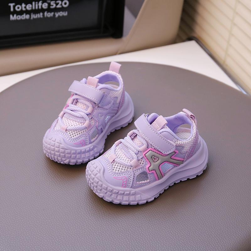 

Детские спортивные сандалии Удобные нескользящие кроссовки для малышей 2025 Новые летние кроссовки для мальчиков и девочек Мягкая подошва Трендовые 22 фиолетовый