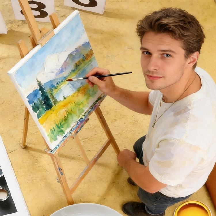 6Pieced Expandable Art Brush Set Ideal For Plein Air Painting And Sketching