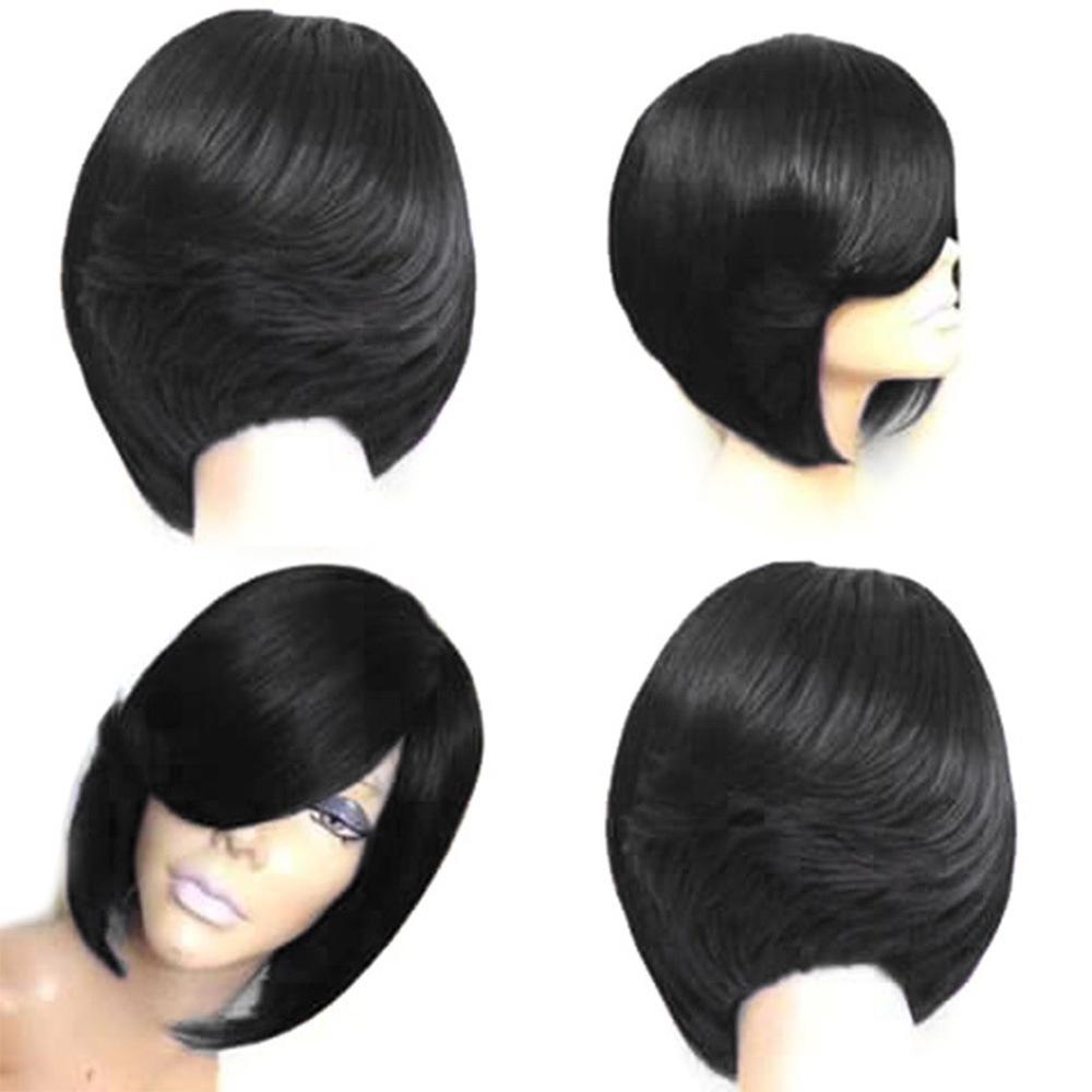 Elegant Short Mix Color Hair Wig With Natural Straight Synthetic Hair For Cosplay