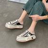 Classic versatile small canvas shoes for women's 2025 spring new versatile comfortable lace-up thick-soled super fire little white shoes