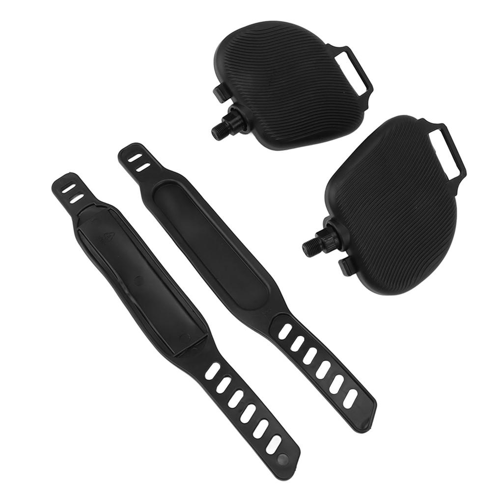 1Pair Exercise Bike Pedals Anti Slip Strip Pattern Portable Exercise Bike Parts with Adjustable