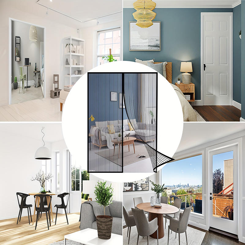 Magnetic Screen Door Curtain Self Closing Anti-mosquito Windproof Mosquito Net Air-Conditioning Partition Curtain