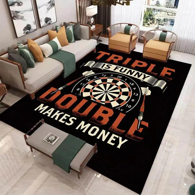 Sport Carpet Dart Board Arrow Floor Mat Dart Target Print Rugs Living Room Game Room Bedroom Rug Non-slip Door Mat Home Decor