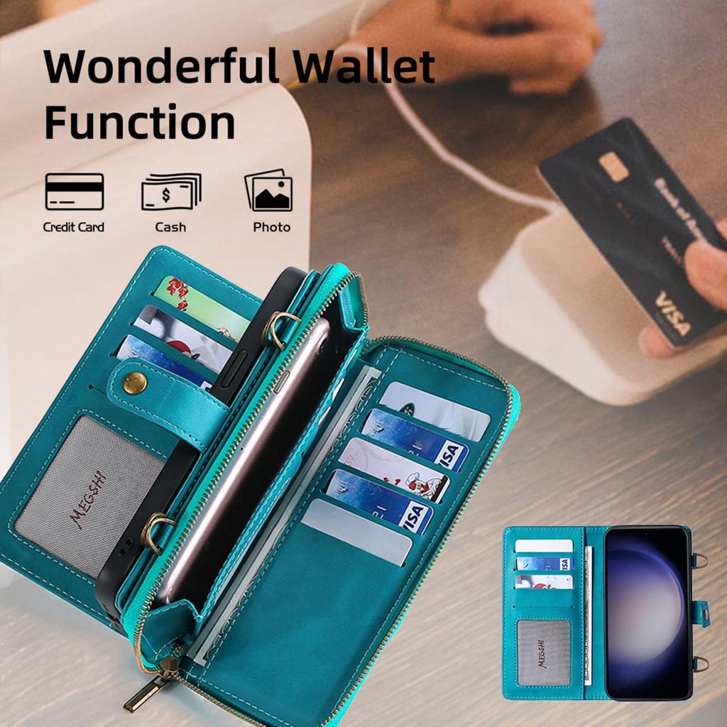 Seria MEGSHI 020 do Samsunga Galaxy S24 Ultra Etui Odpinany Portfel 2 w 1 Magnetyczny Pokrowiec na Telefon