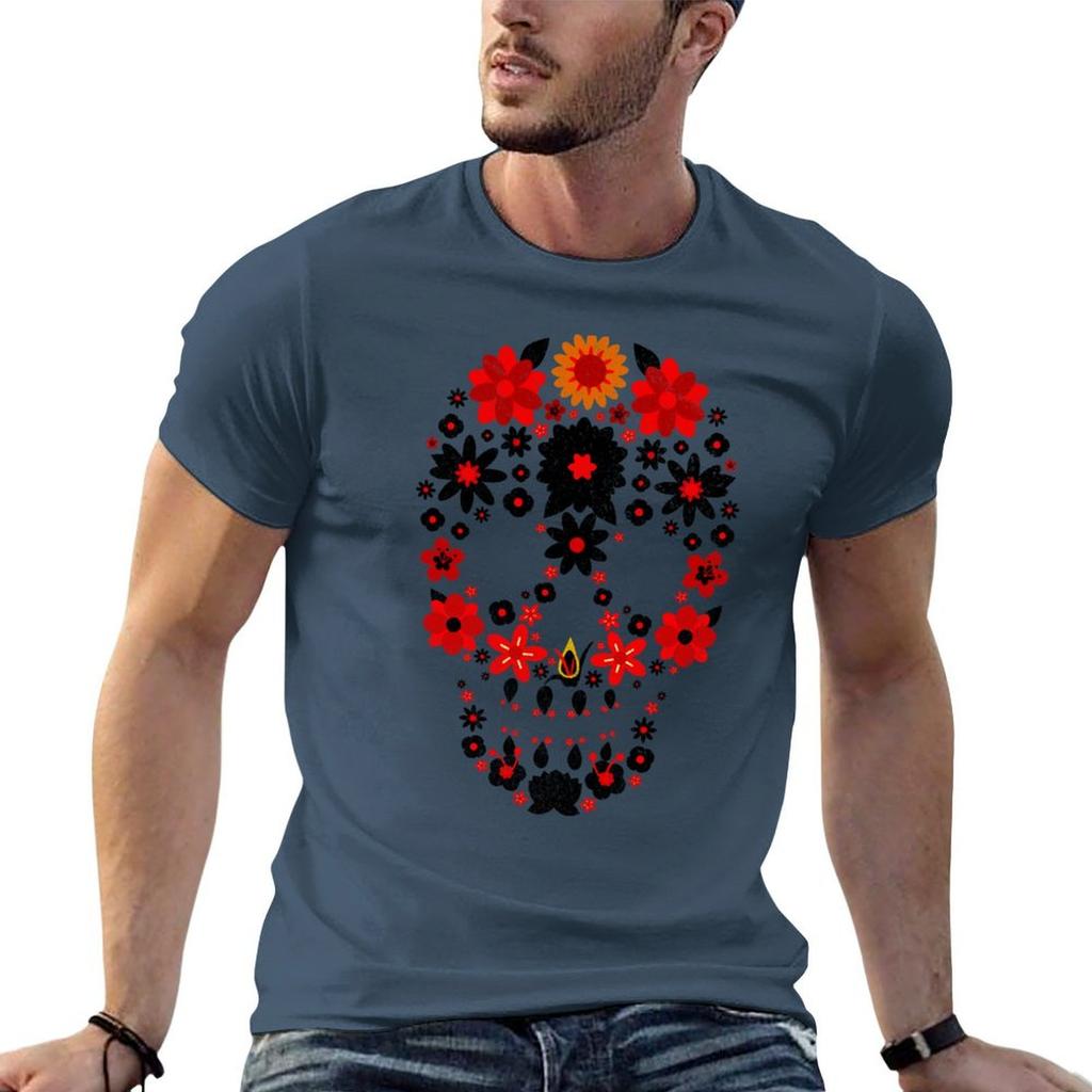 Flower Sugar SkullFlower Skull TShirt Casual Everyday Wear TShirt